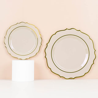 Add Elegance to Your Table with Taupe Gold Plastic Dinner Plates