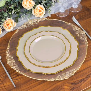 Convenience Meets Style with Taupe Gold Plastic Dinner Plates Convenience Meets Style with Taupe Gold Plastic Dinner Plates