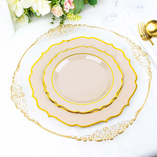 Stylish and Sustainable Taupe Plastic Dessert Plates Stylish and Sustainable Taupe Plastic Dessert Plates