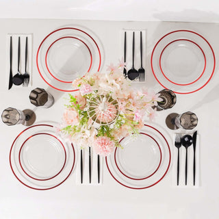 Versatile Red Rimmed Dessert and Appetizer Plates Versatile Red Rimmed Dessert and Appetizer Plates