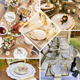 Hard Plastic Dessert Appetizer Plates, Disposable Tableware, Baroque Heavy Duty Salad Plates