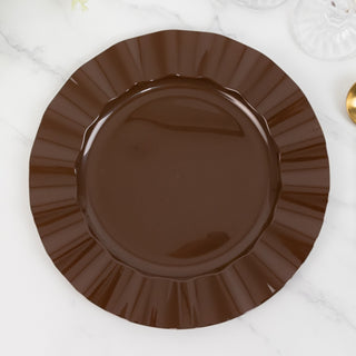 Stylish and Durable 11" Round Disposable Plates in Cinnamon Brown Stylish and Durable 11" Round Disposable Plates in Cinnamon Brown