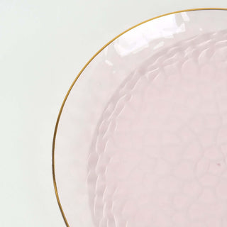 <strong>Transparent Blush Hammered Plastic Plates - Versatility for Any Event</strong> <strong>Transparent Blush Hammered Plastic Plates - Versatility for Any Event</strong>