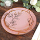 Set of 20 Dusty Rose Plastic Dinner Dessert Plates With Metallic Gold Floral