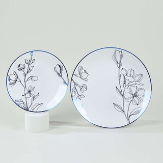 <strong>Elegant White Metallic Blue Floral Disposable Party Plates</strong> <strong>Elegant White Metallic Blue Floral Disposable Party Plates</strong>