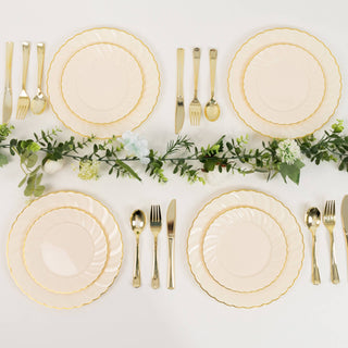 Create a Timeless Table Setting with Ivory Gold Flair Rim Plates Create a Timeless Table Setting with Ivory Gold Flair Rim Plates