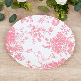 <strong>Pink & White French Toile Plastic Party Plates for Memorable Gatherings</strong> <strong>Pink & White French Toile Plastic Party Plates for Memorable Gatherings</strong>