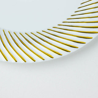 Transform Every Occasion with Our White / Gold Swirl Rim Party Plates