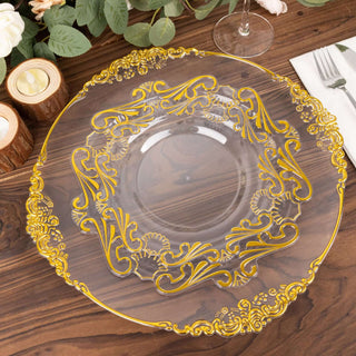 Convenient and Stylish Clear Gold Disposable Salad Plates Convenient and Stylish Clear Gold Disposable Salad Plates