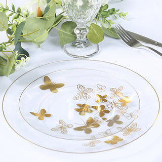 <span>Decorative Clear Gold Butterfly Round Plastic Plates</span> <span>Decorative Clear Gold Butterfly Round Plastic Plates</span>