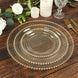 10-Pack Clear Gold Glittered Plastic Dessert Plates – Round with Gold Beaded Rim, Disposable for