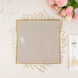 10 Pack | 10inch Taupe / Gold Concave Modern Square Plastic Dinner Plates Disposable Party Plates