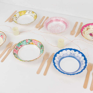 <strong>Vintage Floral Disposable Dessert Paper Bowls</strong> <strong>Vintage Floral Disposable Dessert Paper Bowls</strong>