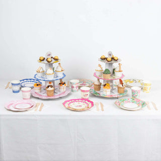 Vintage Mixed Floral Disposable Tea Cup and Saucer Set - Assorted Colors Vintage Mixed Floral Disposable Tea Cup and Saucer Set - Assorted Colors