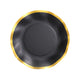 25 Pack | 10inch Matte Black / Gold Wavy Rim Disposable Dinner Plates, Paper Party Plates#whtbkgd