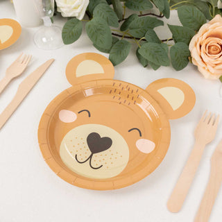 Elevate Your Event with Adorable Brown Teddy Bear Dessert Plates