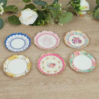 Vintage Floral Mini Paper Plates for Delicate Servings Vintage Floral Mini Paper Plates for Delicate Servings