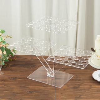 Elegant Clear 3-Tier Acrylic Cupcake Display Stand