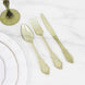 72 Pcs Plastic Silverware Set in Baroque Style Transparent Dusty Sage Green - Heavy Duty