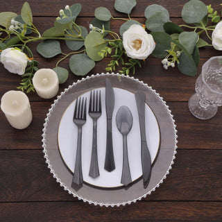 Elegant Transparent Black Disposable Plastic Cutlery Set Elegant Transparent Black Disposable Plastic Cutlery Set