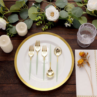 Stylish and Practical Gold Sage Green Cutlery