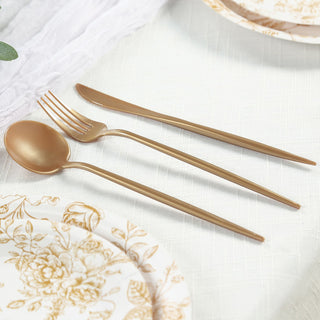 Gold Heavy Duty Plastic Utensil Set Gold Heavy Duty Plastic Utensil Set