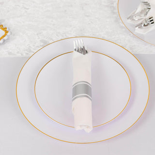 <span>Convenient Elegance with Silver Plastic Silverware Set</span> <span>Convenient Elegance with Silver Plastic Silverware Set</span>