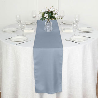 Elevate Your Event with the Dusty Blue Polyester Table Runner
