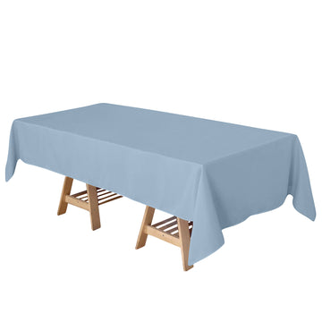 60"x102" Dusty Blue Seamless Polyester Rectangular Tablecloth