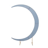7.5ft Dusty Blue Spandex Crescent Moon Wedding Arch Cover, Chiara Backdrop Stand Cover#whtbkgd