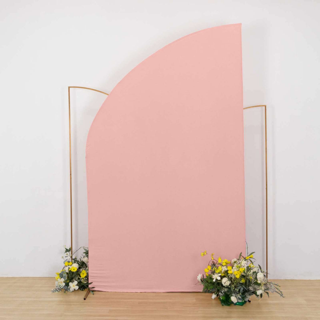 8ft Dusty Rose Spandex Fitted Wedding Arch Cover For Half Moon Top Chi 9673