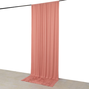 Dusty Rose 4-Way Stretch Spandex Event Curtain Drapes, Wrinkle Resistant Backdrop Event Panel with Rod Pockets - 5ftx12ft