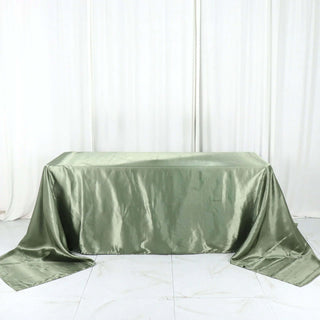 Add Elegance to Your Event with the Dusty Sage Green Satin Tablecloth Add Elegance to Your Event with the Dusty Sage Green Satin Tablecloth