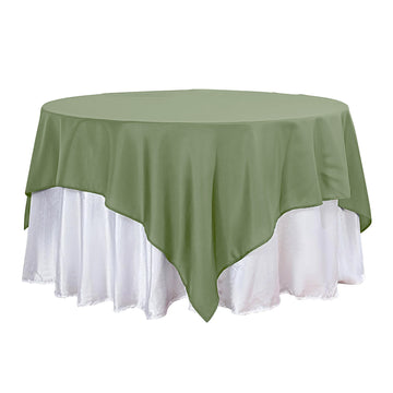 90"x90" Dusty Sage Green Seamless Square Polyester Table Overlay