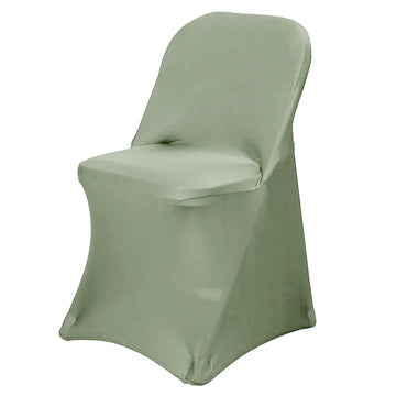 Dusty Sage Green Spandex Fitted Folding Chair Cover - 160 GSM