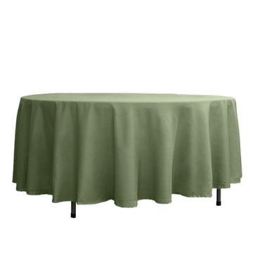 108" Dusty Sage Green Seamless Polyester Round Tablecloth