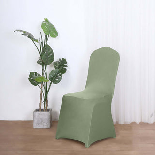 Dusty Sage Green Spandex Fitted Banquet Chair Cover - 160 GSM Dusty Sage Green Spandex Fitted Banquet Chair Cover - 160 GSM