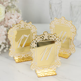 Radiant Gold Mirror Arch Acrylic Table Numbers (11-20) Radiant Gold Mirror Arch Acrylic Table Numbers (11-20)
