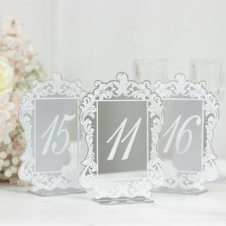 Radiant Silver Mirror Arch Acrylic Table Numbers (11-20) Radiant Silver Mirror Arch Acrylic Table Numbers (11-20)