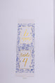 25 Pack White Blue Double Sided Paper Table Sign Cards with Chinoiserie Floral
