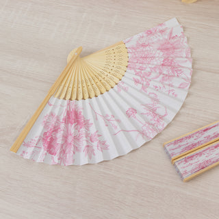 <strong>The Charm of White & Pink French Toile Fans</strong> <strong>The Charm of White & Pink French Toile Fans</strong>