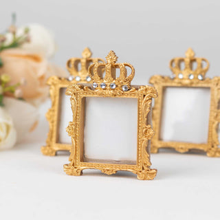 Elegant Gold Resin Royal Crown Square Picture Frame Party Favors