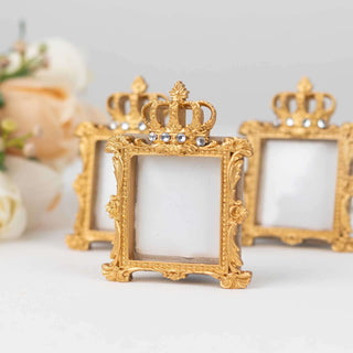 Elegant Gold Resin Royal Crown Square Picture Frame Party Favors Elegant Gold Resin Royal Crown Square Picture Frame Party Favors