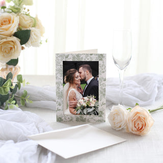 Create Lasting Memories with White Sage Green Photo Frame Cards