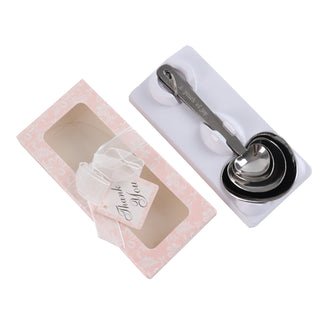 Measuring spoon set in decorative gift box with "Thank You" tag