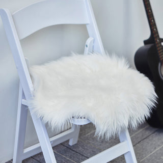 Soft White Faux Sheepskin Fur Square Seat Cushion Cover Soft White Faux Sheepskin Fur Square Seat Cushion Cover