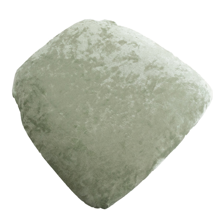 5 Pack Crushed Velvet Seat Pad Covers for Chiavari Chairs – Sage Green Fitted Dining Chair Cushion