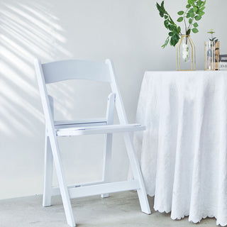 Durable White Resin Folding Chairs with Padded Seating Durable White Resin Folding Chairs with Padded Seating