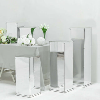 Stunning Silver Mirror Finish Acrylic Pedestal Riser Stunning Silver Mirror Finish Acrylic Pedestal Riser