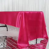 60"x126" Fuchsia Satin Rectangular Tablecloth